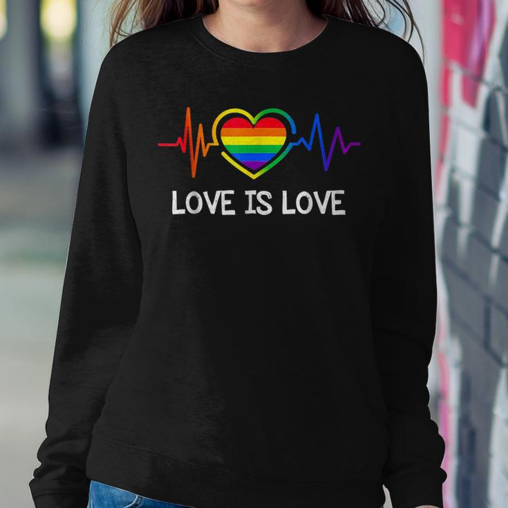 Lgbt Gay Pride Heartbeat Lesbian Gays Love Sexy Rainbow Women Sweatshirt Unique Gifts