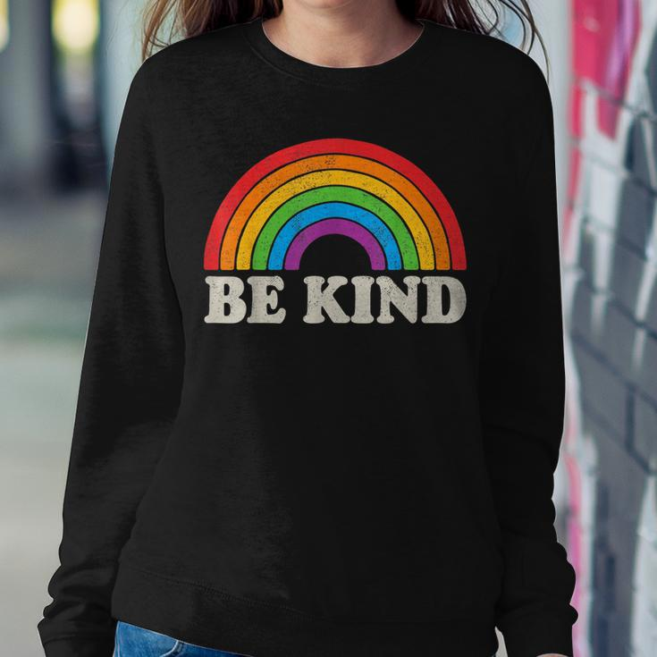 Lgbtq Be Kind Gay Pride Lgbt Ally Rainbow Flag Retro Vintage Sweatshirt Unique Gifts