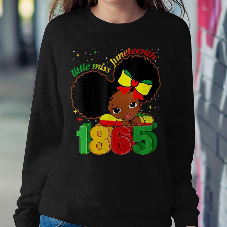 Little Miss Junenth 1865 Black Girl Melanin Toddler Kids Women Crewneck Graphic Sweatshirt Funny Gifts