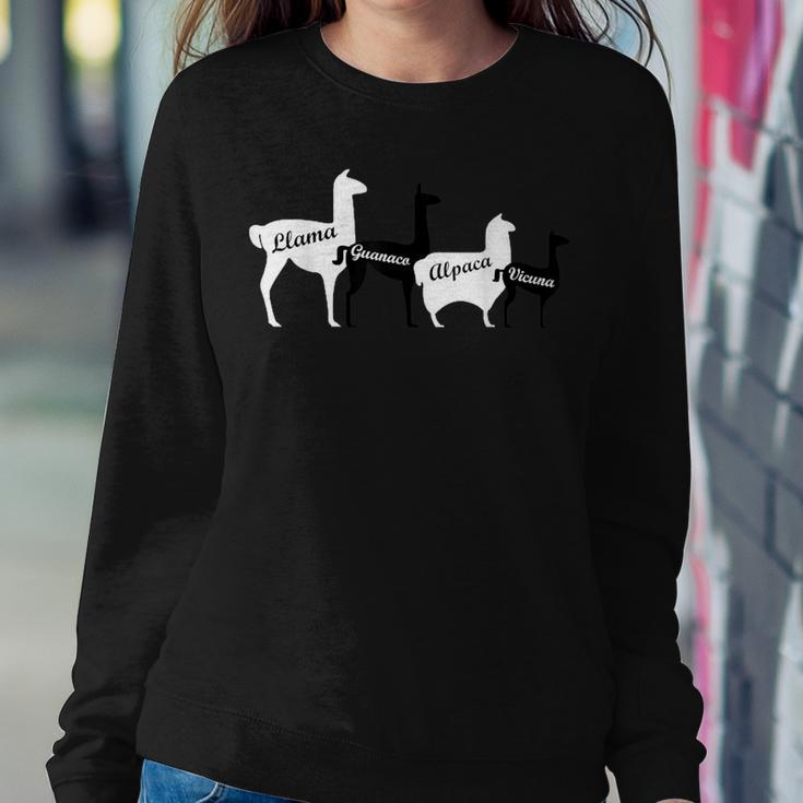 Llama Guanaco Alpaca Vicuna Relative Size Cute Women Sweatshirt Unique Gifts