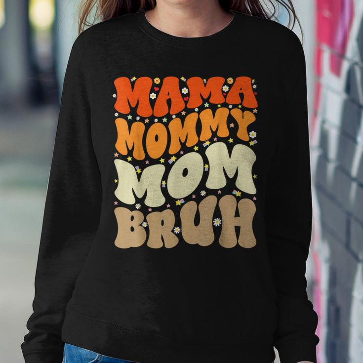 Mama Mommy Mom Bruh Mothers Day Groovy Funny Mother Women Crewneck Graphic Sweatshirt Funny Gifts