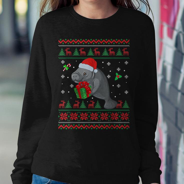 Mana Christmas Sweater Ugly Xmas Sea Cow Santa Hat Women Sweatshirt Funny Gifts