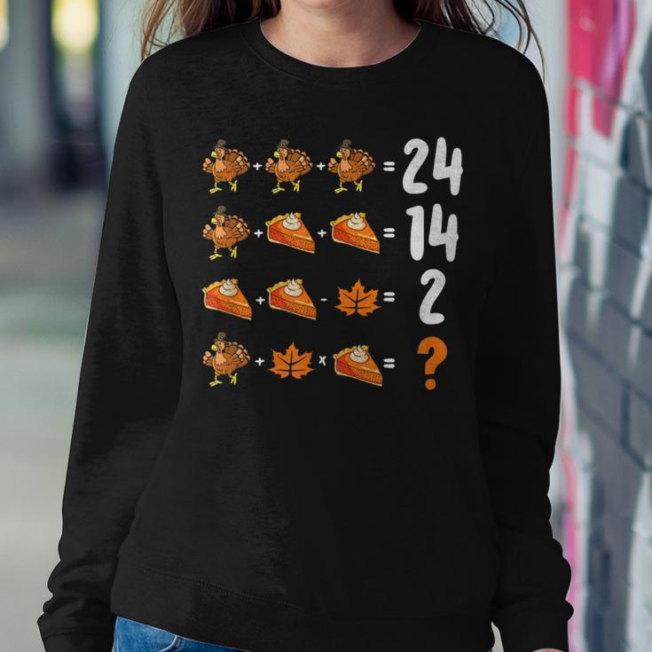 Math Number Thanksgiving Count Answer Pie Turkey Teacher Women Sweatshirt Personalized Gifts
