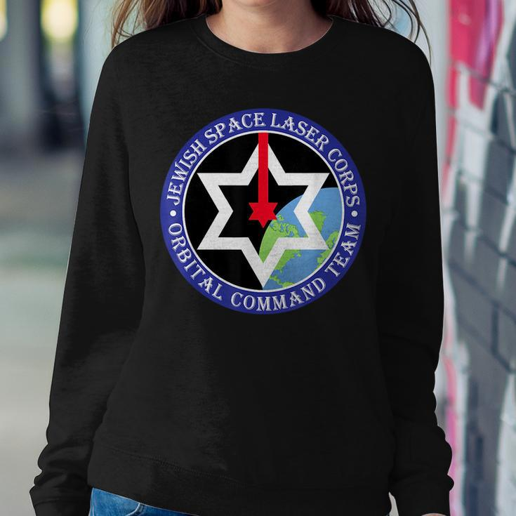 Men Women Secret Jewish Space Laser Corps Mazel Tov Funny Women Crewneck Graphic Sweatshirt Funny Gifts