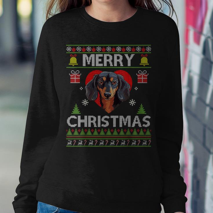 Merry Christmas Dachshund Dog Ugly Sweater Women Sweatshirt Funny Gifts