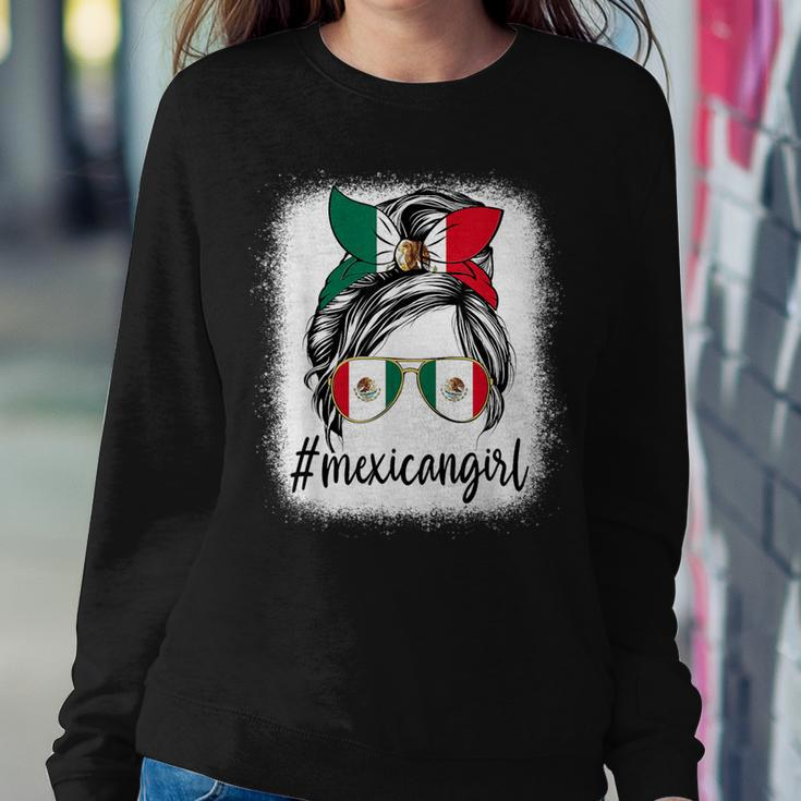 Mexican Girl Mexico Messy Bun Mexican Flag Hispanic Heritage Women Sweatshirt Personalized Gifts