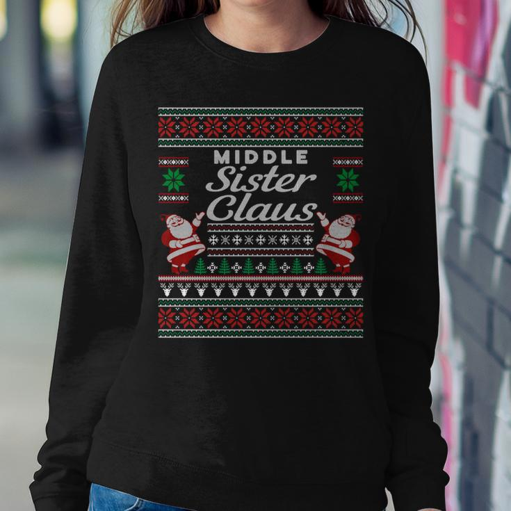 Middle Sister Claus Ugly Christmas Sweater Pajamas Women Sweatshirt Unique Gifts