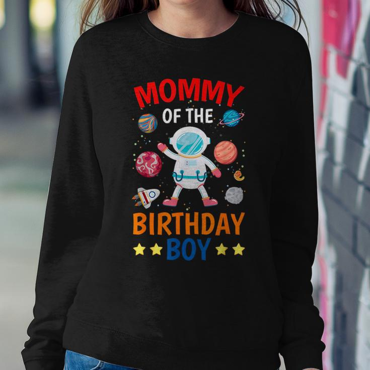 Mommy Of The Birthday Boy Space Planet Theme Bday Party Women Crewneck Graphic Sweatshirt Unique Gifts