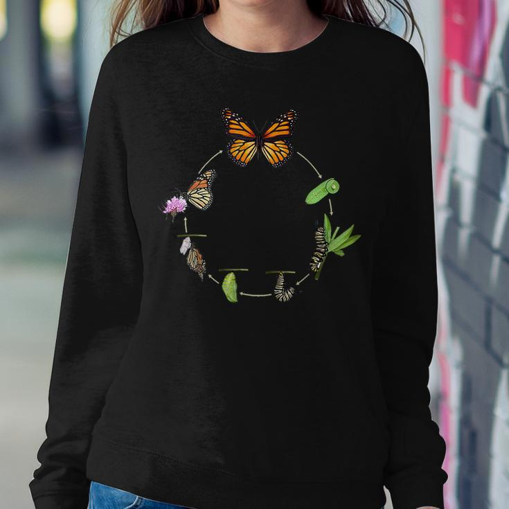Monarch Life Cycle Butterfly Caterpillar Women Sweatshirt Funny Gifts