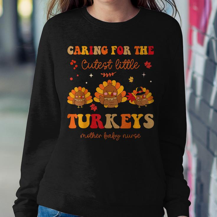 Mother Baby Nurse Thanksgiving The Caring Turkeys Nicu Nurse Women Sweatshirt Unique Gifts