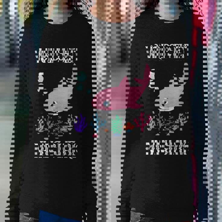 Nan Grandma Gift Worlds Best Nan Shark Women Crewneck Graphic Sweatshirt Funny Gifts