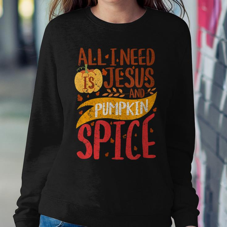 All I Need Is Jesus Christ And Pumpkin Spice Latte Fall Yall Latte Women Sweatshirt Unique Gifts