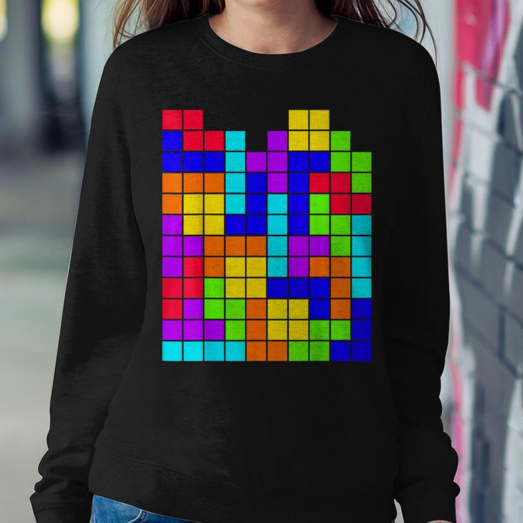 Nerdy Tetrominoes Block Puzzle Video Game Math Teacher Geek Women Sweatshirt Unique Gifts