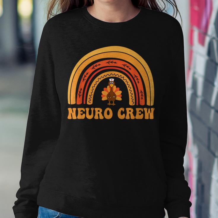 Neuro Crew Rainbow Turkey Nurse Thanksgiving Nursing Women Sweatshirt Funny Gifts
