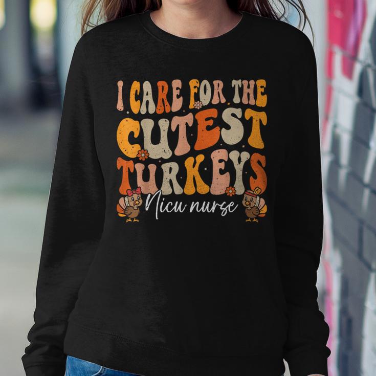 Nicu Nurse Thanksgiving Cutest Turkeys Retro Fall Nurse Women Sweatshirt Unique Gifts