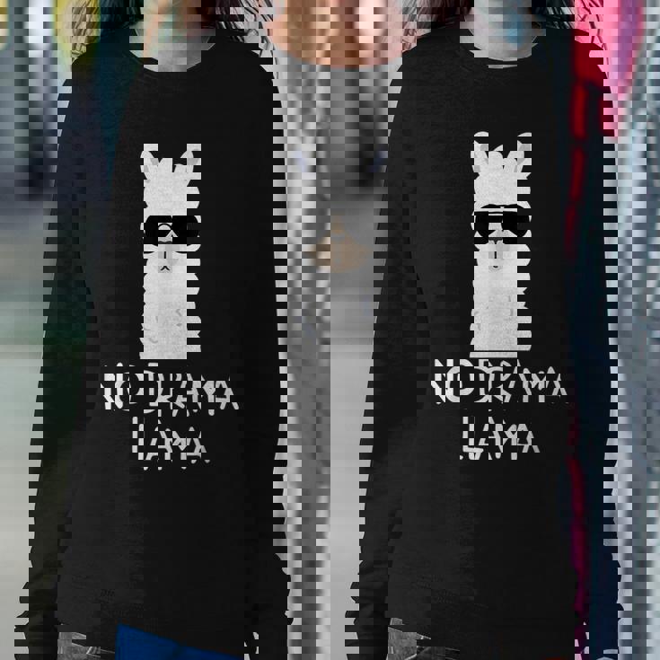 No Drama Llama Alpaca With Sunglasses Llama Lovers Women Sweatshirt Unique Gifts