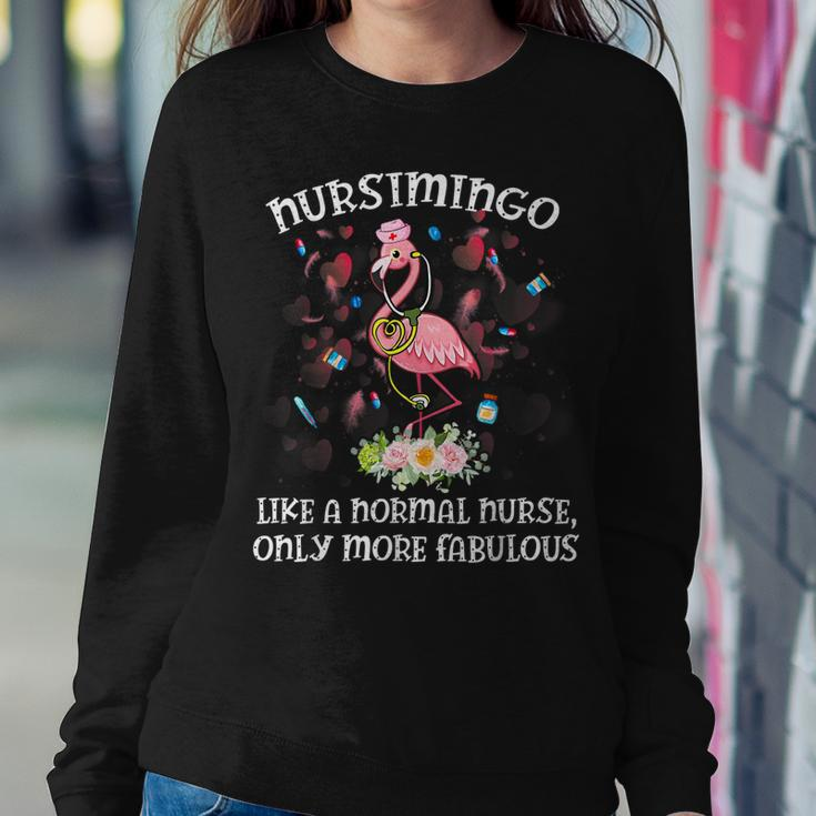 Nursimingo More Fabulous Cute Nursing Flamingo Nurses Sweet Women Crewneck Graphic Sweatshirt Personalized Gifts