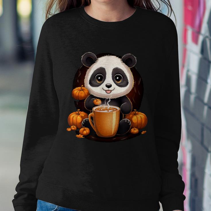 Panda Pumpkin Spice Latte Fall Autumn Halloween Women Sweatshirt Unique Gifts
