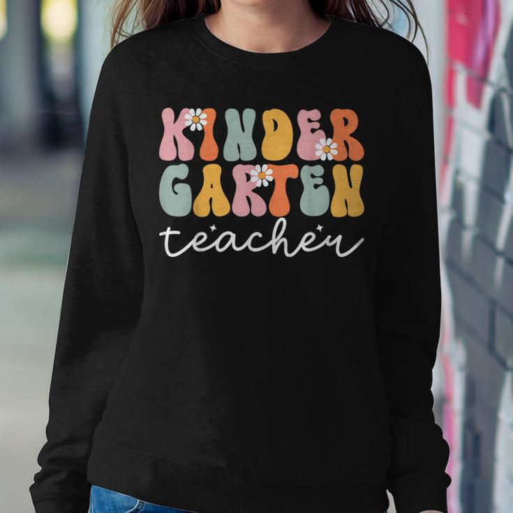 Personalized Groovy Kindergarten Teacher First Day Of School Women Sweatshirt Unique Gifts