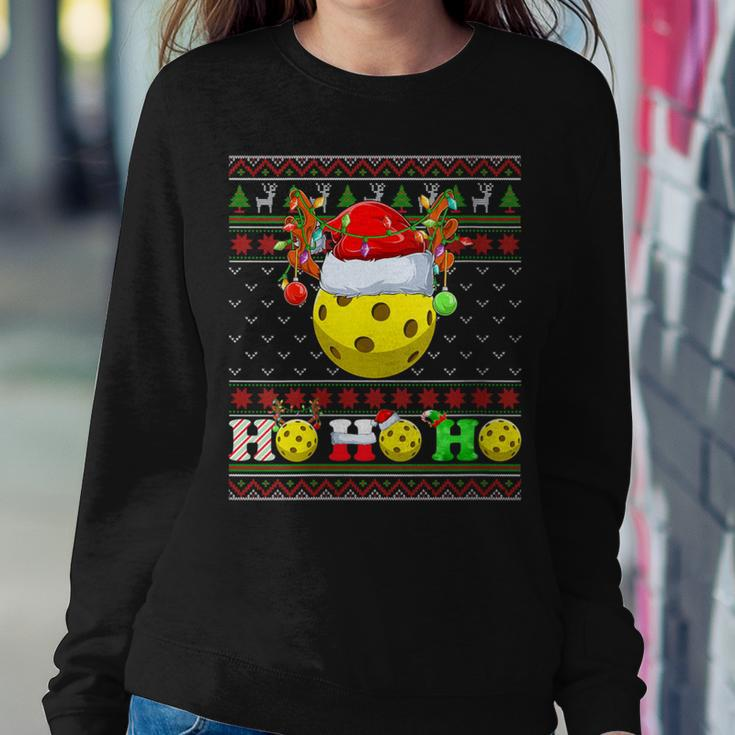 Pickleball Ball Xmas Tree Lights Ugly Christmas Sweater Women Sweatshirt Unique Gifts