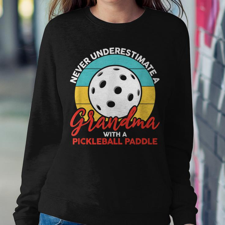Pickleball Grandma Never Underestimate Court Women Sweatshirt Unique Gifts
