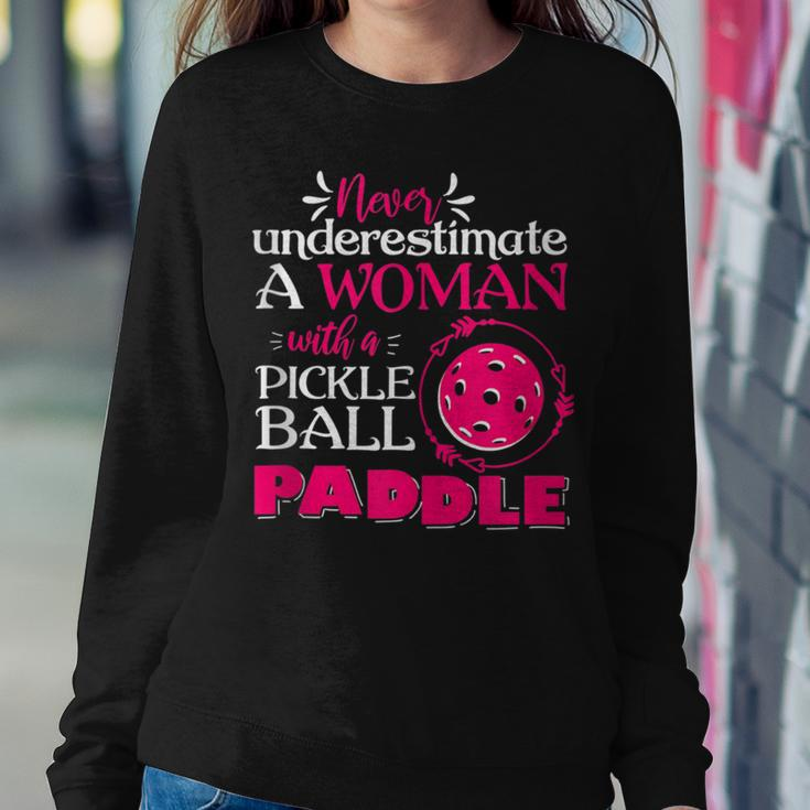Pickleball Never Underestimate Pickleball Women Sweatshirt Unique Gifts