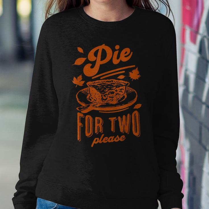 Pie For Two Please Fall Vibes Thanksgiving Pregnancy Reveal Women Sweatshirt Personalized Gifts