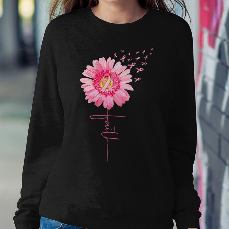 Pink Ribbon Daisy Faith Breast Cancer Awareness Month Women Sweatshirt Funny Gifts