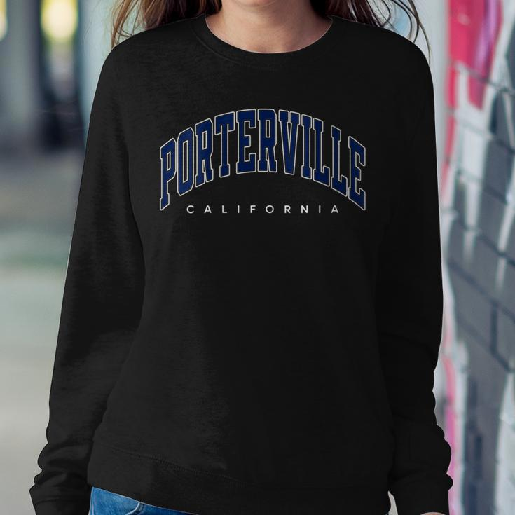 Porterville California Ca Varsity Style Navy Text Women Sweatshirt Unique Gifts