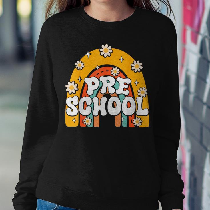 Preschool Rainbow First Day Back To School Teacher Kid Women Sweatshirt Unique Gifts