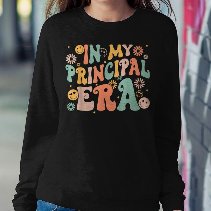 In My Principal Era Retro Vintage Groovy Principal Saying Women Sweatshirt Unique Gifts