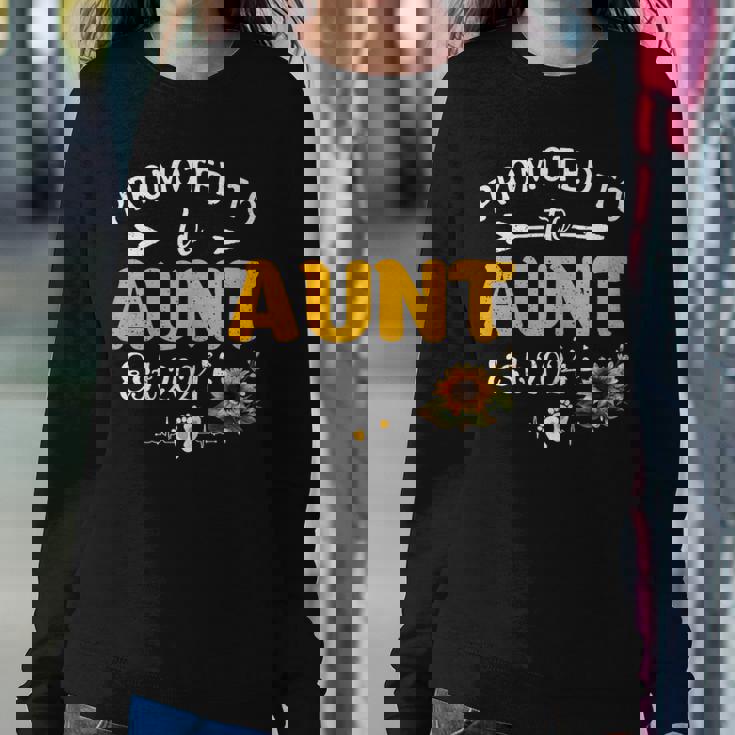 Promoted To Aunt 2024 First Time New Aunt Women Sweatshirt Personalized Gifts