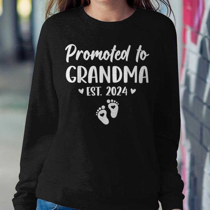 Promoted To Grandma Est 2024 New Grandma Grandmother Women Sweatshirt Funny Gifts