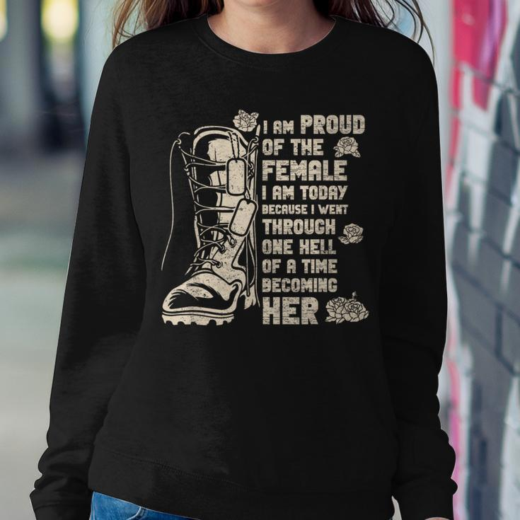 Proud Of The Female Boots Veteran Army Patriotic Men Women Sweatshirt Funny Gifts