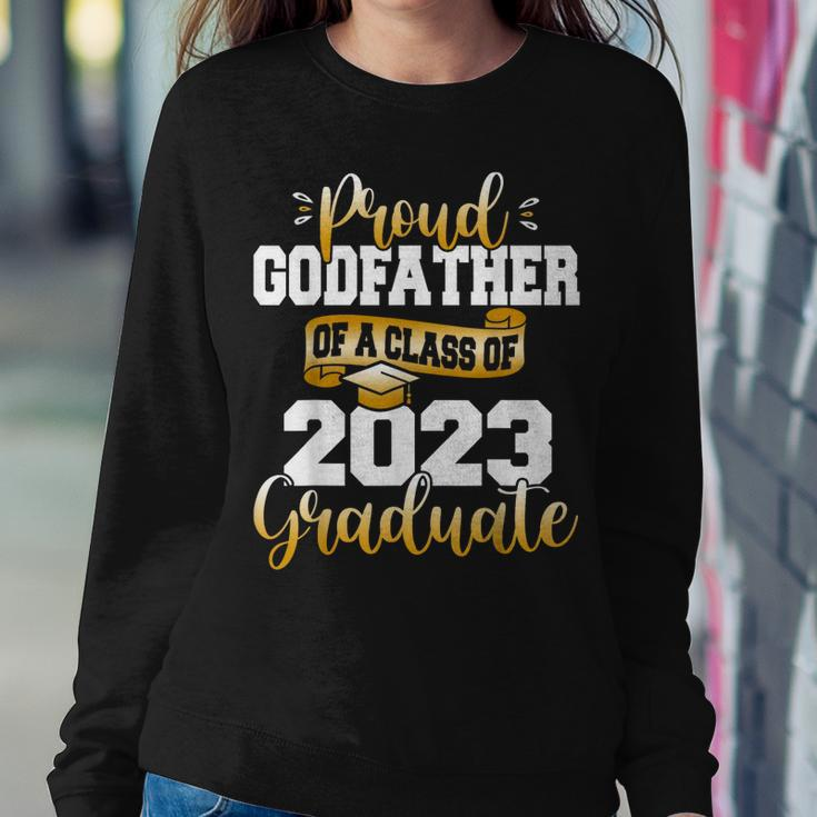 Proud Godfather Of A 2023 Graduate Funny Class Of 23 Senior Women Crewneck Graphic Sweatshirt Funny Gifts