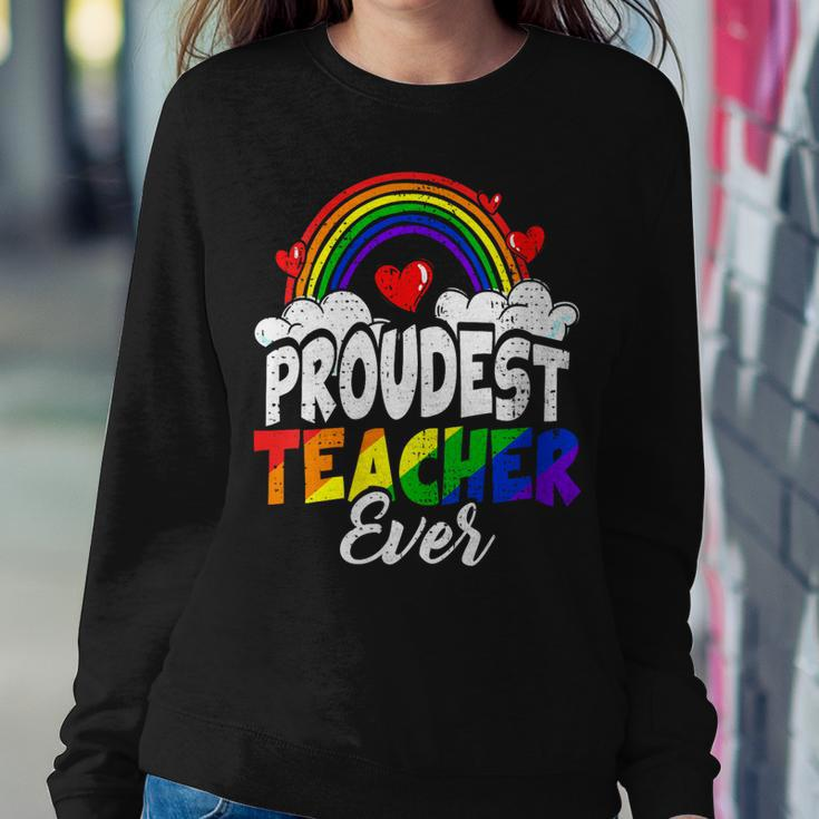 Proud Teacher Gay Pride Month Teaching Rainbow Flag Lgbtq Sweatshirt Unique Gifts
