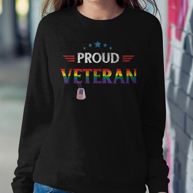 Proud Veteran Lgbt Gay Pride Rainbow Us Military Trans Women Sweatshirt Unique Gifts