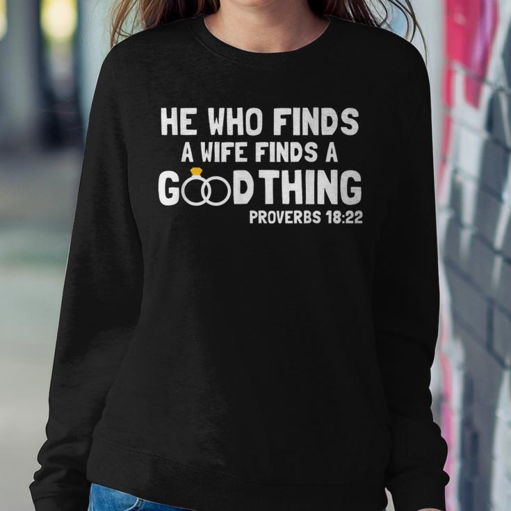 Proverbs Christian Couples Apparel He Who Finds A Wife Women Sweatshirt Unique Gifts