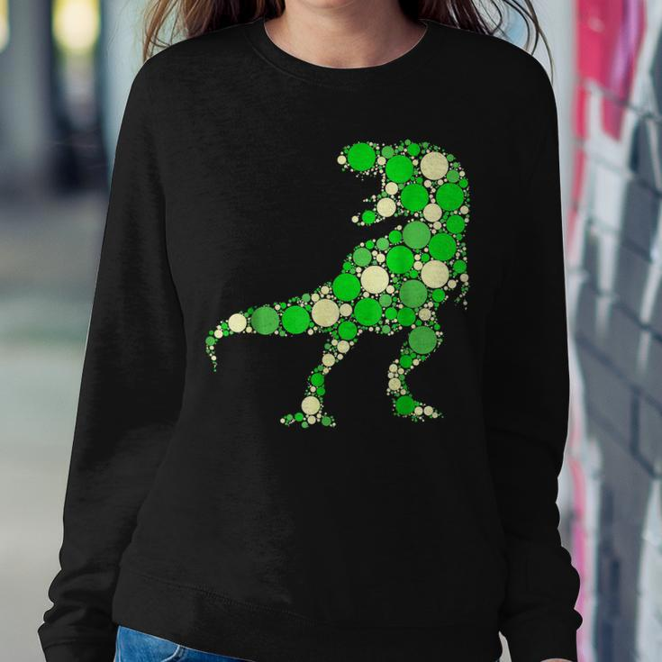 Rainbow Dot Day Dinosaur T-Rex Lover International Dot Day Women Sweatshirt Unique Gifts