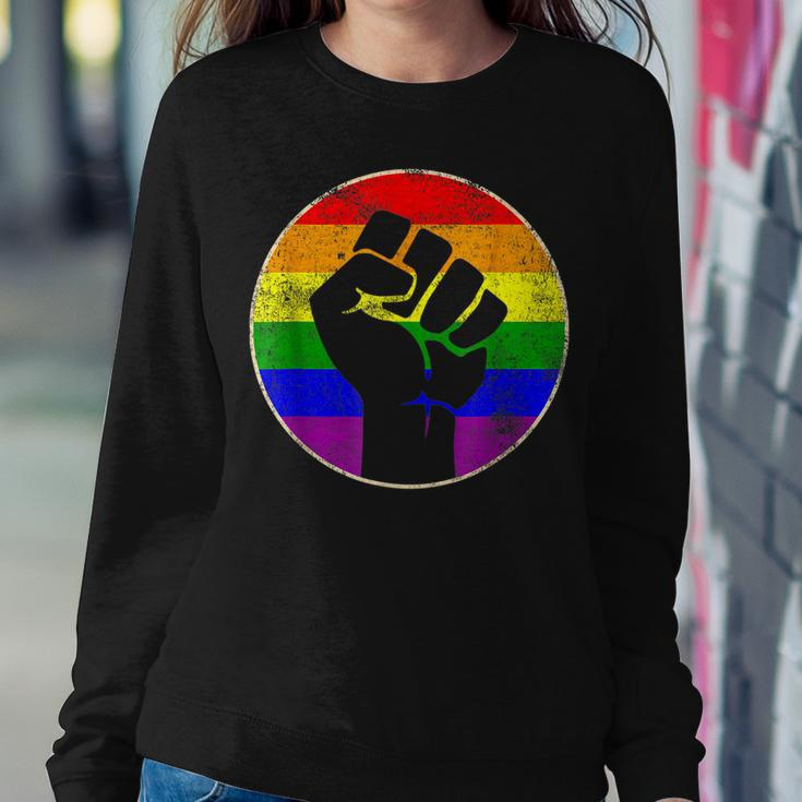 Resist Fist Rainbow Lesbian Gay Lgbt Strength Power & Pride Women Sweatshirt Unique Gifts