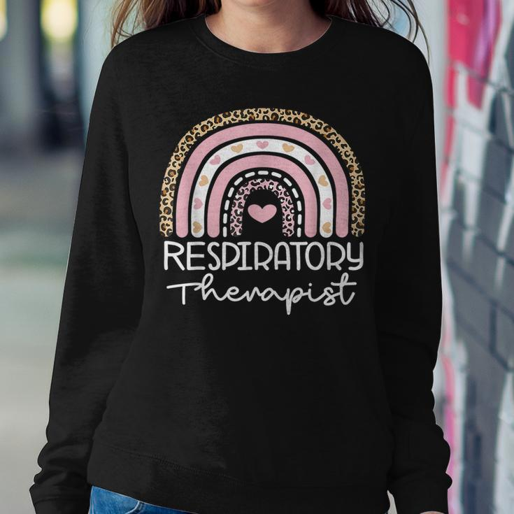 Respiratory Therapist Leopard Rainbow Nursing Day Nurse Week Women Sweatshirt Funny Gifts