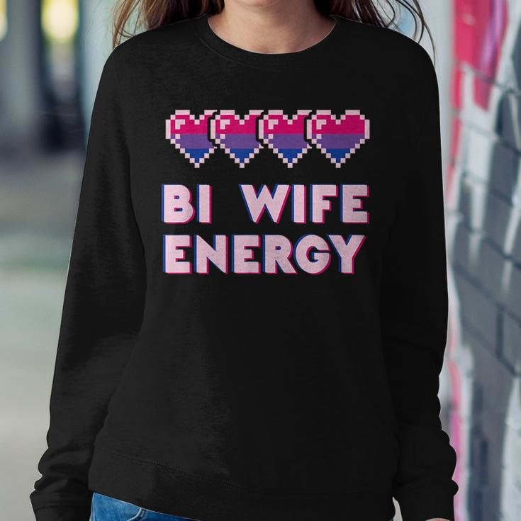 Retro Bi Wife Energy Lgbt Pride Bisexual Flag Gay Marriage Women Sweatshirt Unique Gifts
