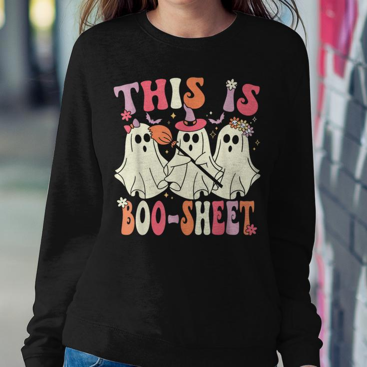 Retro Groovy This Is Some Boo Sheet Halloween Ghost Women Sweatshirt Unique Gifts