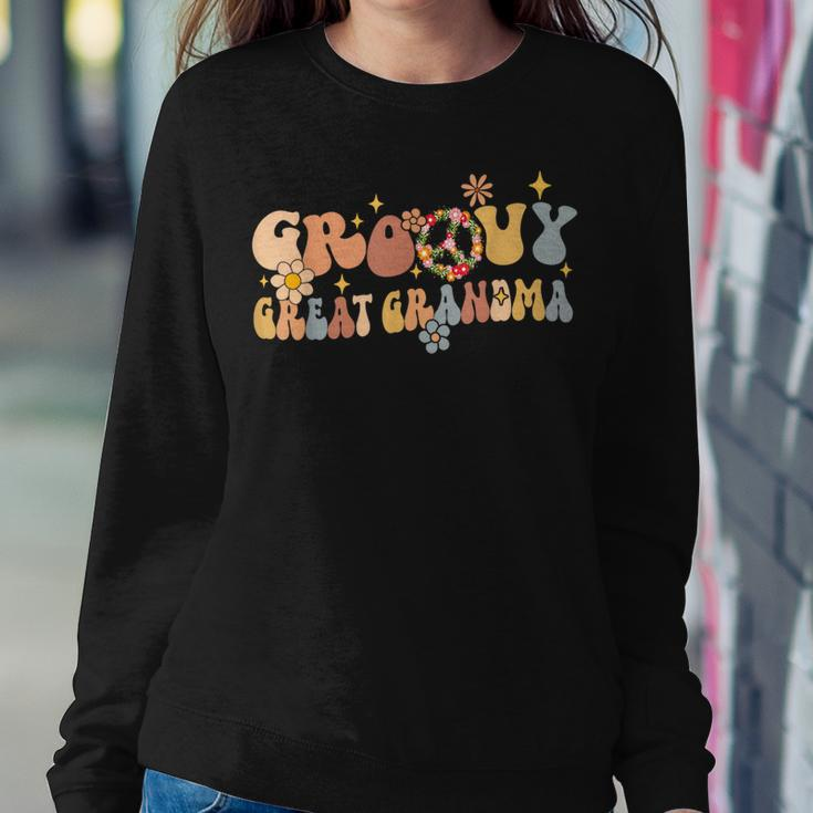 Retro Groovy Great Grandma Peace Love 60S 70S Hippie Baby Women Sweatshirt Unique Gifts