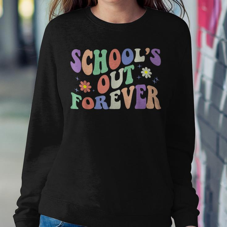 Retro Schools Out Forever Teacher Retirement Women Sweatshirt Unique Gifts