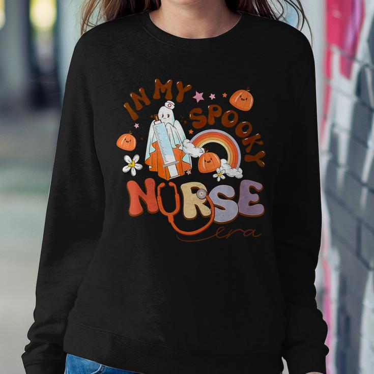 Retro In My Spooky Nurse Era Rn Icu Er Halloween Spooky Women Sweatshirt Funny Gifts