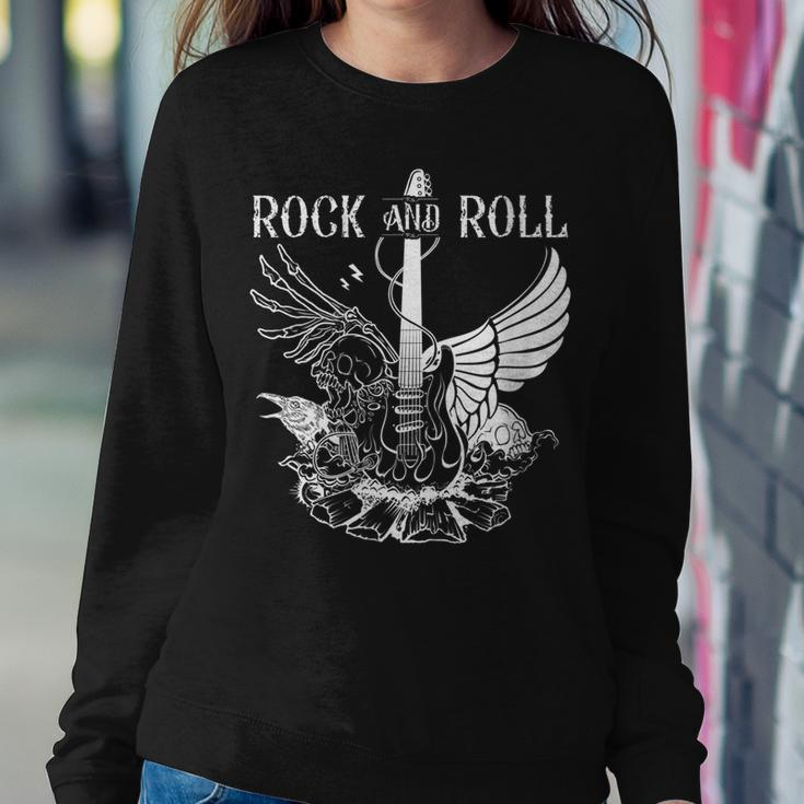 Rock And Roll Musical Instrument Guitar Women Crewneck Graphic Sweatshirt Funny Gifts
