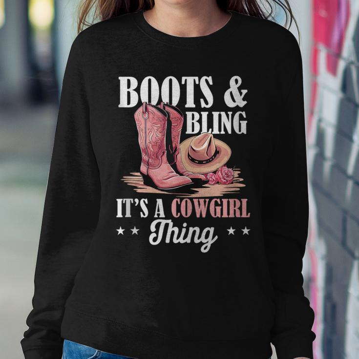 Rodeo Western Country Southern Cowgirl Hat Boots & Bling Women Sweatshirt Unique Gifts