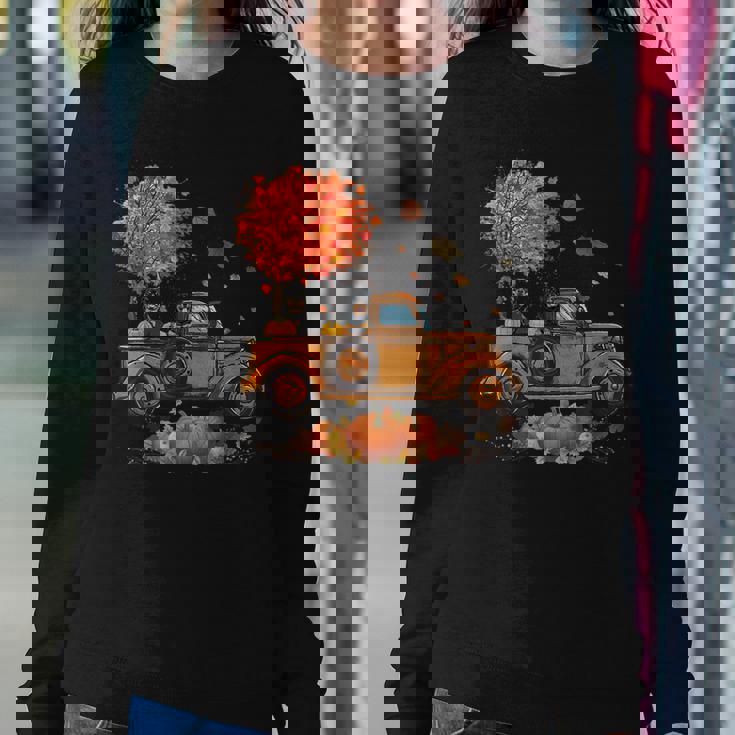 Rottweiler Pumpkins Truck Autumn Leaf Fall Thanksgiving Fall Thanksgiving Women Sweatshirt Unique Gifts