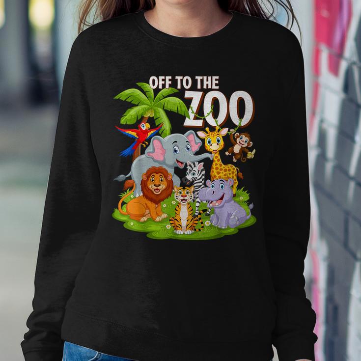 Safari Zoo Birthday Party Wild Zoo Animals Teacher Toddlers Women Sweatshirt Unique Gifts